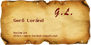 Gerő Loránd névjegykártya