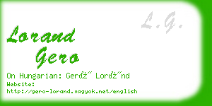 lorand gero business card